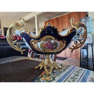 Fragonard Porcelain Fruit/Floral Centerpiece Produced Early 20th Century